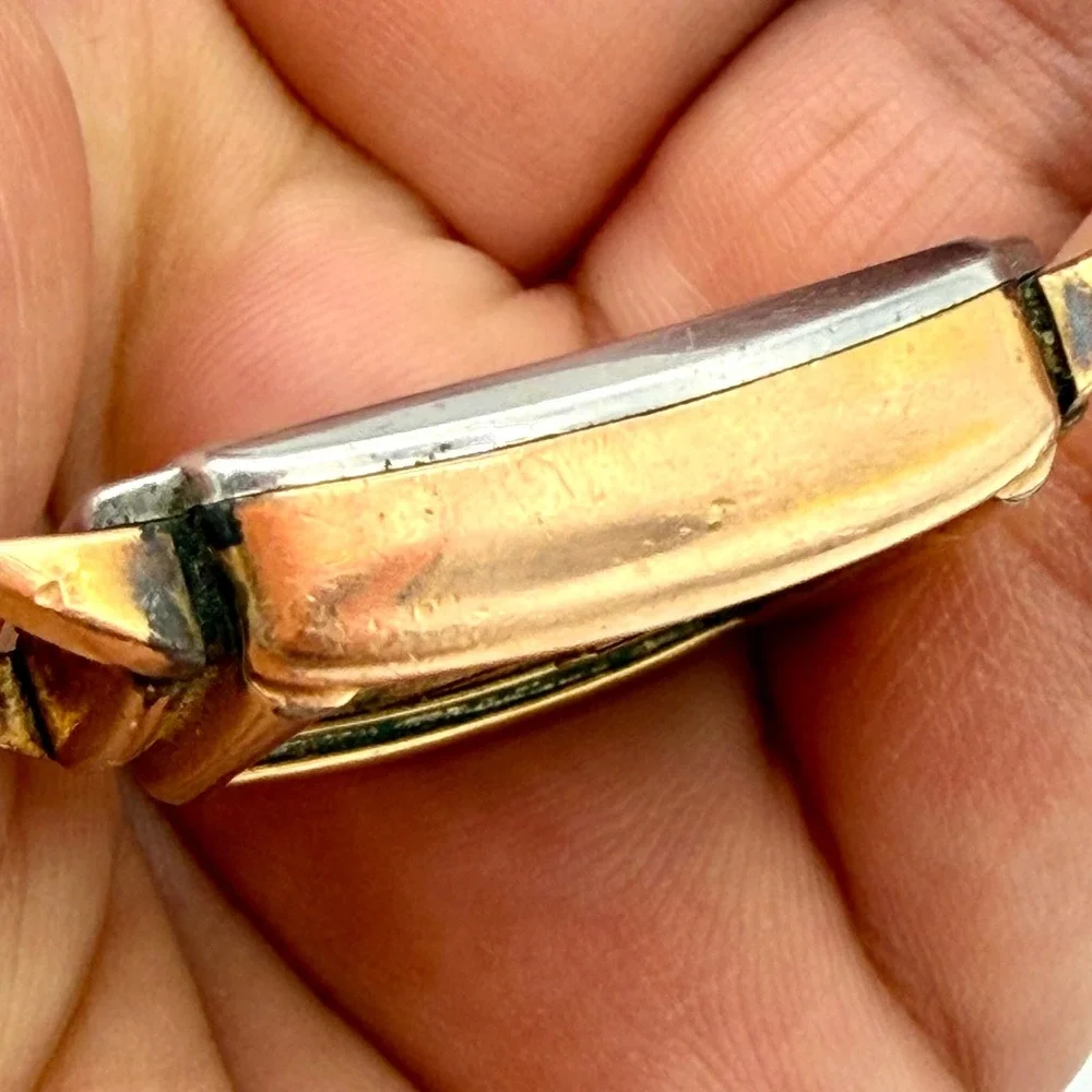 Gruen‎ Vintage Art Deco Square Watch 15J Cal 411C Guildite Parts No Crystal